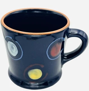 Tazas de café de cerámica Molde tazas Portugal, lunares Sun Moon, azul marino vintage - Imagen 1 de 6