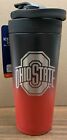 OHIO STATE BUCKEYES BLACK RED 26oz 4D STAINLESS STEEL ICE SHAKER BOTTLE W/HANDLE