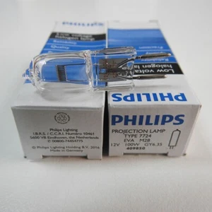PHILIPS 7724 Projector Bulb EVA M28 12V100W GY6.35 1000H Microscope Lamp - Picture 1 of 2
