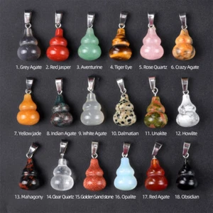 20mm Charms Natural Crystal Stone Gourd-shaped Beads Pendant for Jewelry Making - Picture 1 of 27