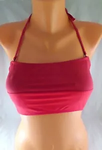 NWT Womens Kingdom & State Loveable Look Two Tone Red Striped Bikini Top in Sz L - Picture 1 of 4