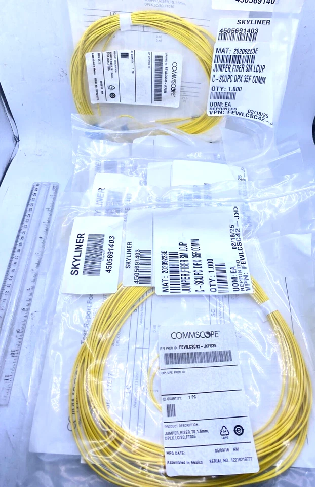 Commscope Lot of 7 Jp Riser TS 1.6 DPLX LC/SC FT035 Fiber Patch FEWLCSC42-JXF035 - Image 1 of 4