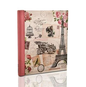 Self Adhesive Photo Album - Vintage Owl 20 Page19x27.5cm Pink Travel Large Arpan - Picture 1 of 7
