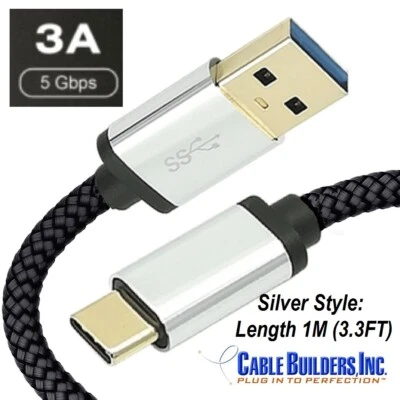USB C CABLE 3.1 Gen 1 for LG or OnePlus CELL MOBILE PHONE 3.0 CHARGER SYNC CORD - Image 1 of 4