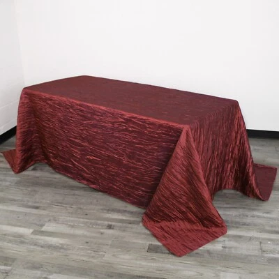 Crinkle Taffeta Tablecloths Rectangular for Weddings & Parties 90 x 156 inches - Image 1 of 4