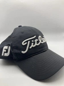 Titleist Pro V1 Footjoy Golf Cap FJ Logo PGA Adjustable Hat Black NWOT - Picture 1 of 5