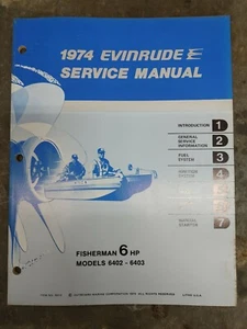 1974 Evinrude 6 HP OMC Outboard Service Shop Repair Manual P/N 5013 - Picture 1 of 3