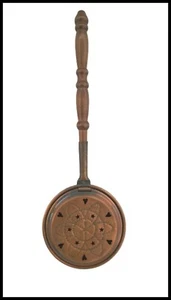 Scaldino scaldaletto in rame cuori stelle manico legno da appendere muro parete - Picture 1 of 3