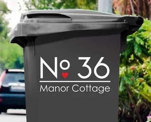 Set of 3/4 Wheelie Bin Numbers Personalised Bin Labels Custom House Street Decal - Picture 1 of 28