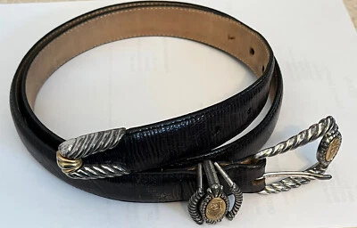 Cinturón Mujer Colección Museo Brighton Vintage - S - 37803 - Negro - Estilo Croc Foto 1 de 4