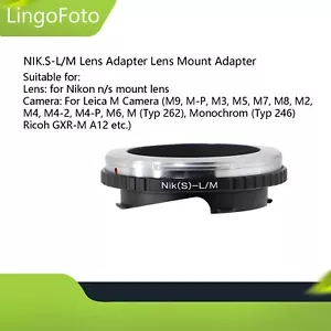 NIK.S-L/M Lens Adapter Lens Mount Adapter for Nikon S Mount Lens to for Leica M - Picture 1 of 9