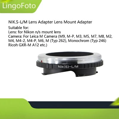 NIK.S-L/M Lens Adapter Lens Mount Adapter for Nikon S Mount Lens to for Leica M - Image 1 of 4