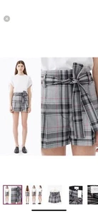 NWT 3.1 Phillip Lim Plaid High Waist Short Belted Wool Blend White Navy Hot Pink - Picture 1 of 7