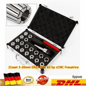 21Tlg ER32 Spannzangensatz Kit &Aufbewahrungsbox MK3 Schaft ER32 Spannzange DE! - Bild 1 von 24
