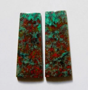 34.85 Cts Natural Sonora Sunrise Chrysocolla Cabochon Match Pair Gemstone - Picture 1 of 3