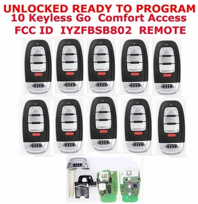 Audi A6 Q5 Keyless Go Comfort Access 10 LOT UNLOCKED OEM REMOTE KEY IYZFBSB802 - Изображение 1 из 4