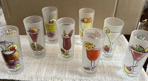 South Padre Island 8 mattierte Souvenir 4 Zoll Glas mit Rezept auf Rückseite - Bild 1 von 8