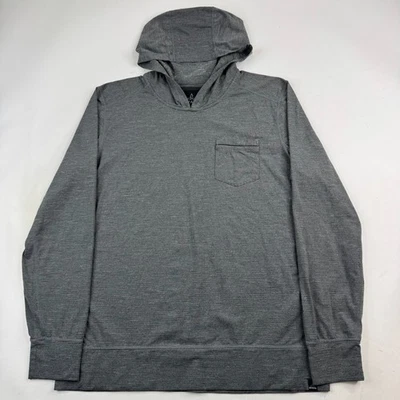 Sudadera con capucha pulóver ligera a rayas grises grandes de Prana para hombre Foto 1 de 4