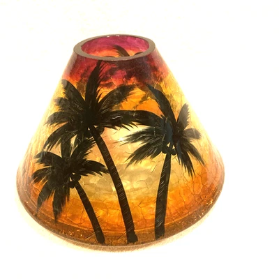 Yankee Candle Palm Trees Sunset Crackle Shade Topper EXTREMELY RARE - Image 1 of 4