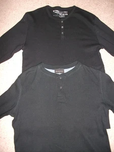 2 x Medium Black Mens Burton Granddad Long Sleeve t Shirts - Picture 1 of 3