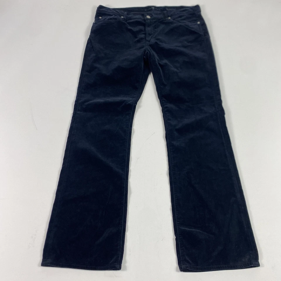 Pantalones de mezclilla de pana 7 For All Mankind para hombre 30 azul marino corte boot EE. UU. Foto 1 de 4