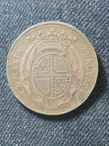 Pologne & Bourgogne - Beau Jeton Cuivre 30,5 mm- Election Du Roi de Pologne 1735 - Picture 1 of 2