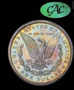 1881 S Morgan Silver Dollar PCGS MS63 CAC Approved Amazing Toning Colorful Toned - Picture 1 of 8