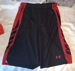 Under Armour Basketball Shorts Boys Size YXL Black Red Pockets Fast Shipping - Picture 1 of 5