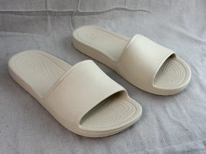 Crocs Damen Pantoletten W9 Beige Creme Slipper Sandalen Comfort Slide - Bild 1 von 6
