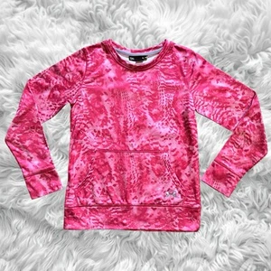 Under Armour Girls Sweatshirt Top Size YMD Youth M 10-12 Pink Print Loose Fit - Picture 1 of 5