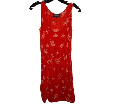 Corey Lynn Calter Orange Bird Slip Dress Size 2 Boho Silk - Image 1 of 4