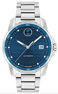 Movado Bold Verso Auto Blue Dial Steel Watch 3600961 Brand New In Box - Picture 1 of 4