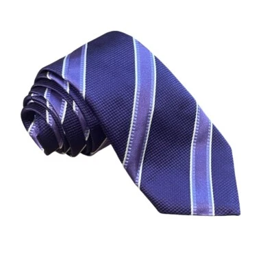 NUEVA Corbata Geoff Nicholson Moderna de Seda Hecha en Italia Rayas Púrpura Hombres Foto 1 de 4