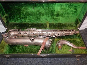 Buescher True Tone Low Pitch C Melody Tenor Saxophone silver vintage used AS-IS - Picture 1 of 19