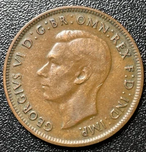 1943 AUSTRALIA ONE HALF ( 1/2 PENNY) - Picture 1 of 2