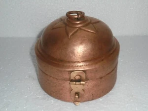 Vintage Copper Fine Handcrafted Round Shape Solid Jewellery Box - Picture 1 of 7