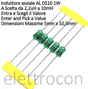 2 pezzi Induttore Assiale 1W AL0510 Serie a scelta tra 23 valori da 2,2uH a 10mH - Bild 1 von 24