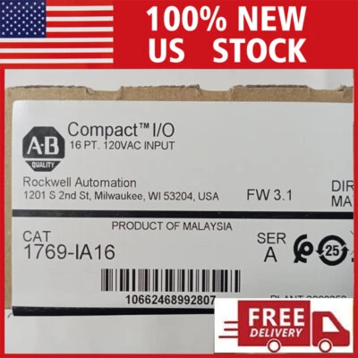 New Factory Sealed AB 1769-IA16 /A CompactLogix 16 Pt 120VAC D/I Module 1769IA16 - Image 1 of 4