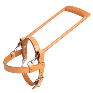 35HS HILASON Guide Dog Harness Brown Padded Genuine Leather with Handle Tan | - Picture 1 of 5
