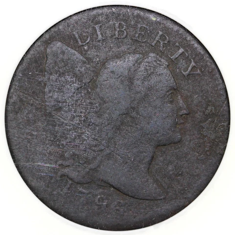 1796 1c S-87 Liberty Cap Large Cent ANACS F 12 DETAILS CORRODED Cover