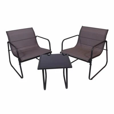 3er Set Astoria Sitzgarnitur Gartengarnitur 2 Relax-Stühle 1 Tisch Gartenet grau - Bild 1 von 4