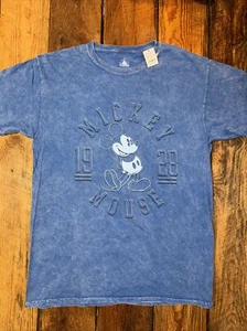 Disney Disneyland Hong Kong Tee Shirt Stonewash Mickey Mouse Adult SMALL NWT - Picture 1 of 7
