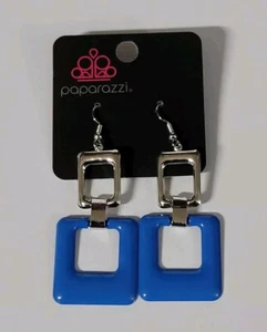 Paparazzi Twice As Nice Blue Earrings - Picture 1 of 4