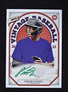2023 Onyx Vintage Baseball Auto Green Ink #VA-OD Omari Daniel /50 - Minnesota