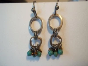 Silpada Sterling Silver HTF Howlite Bronze Bead Dangle Earrings W1536 RARE - Picture 1 of 12