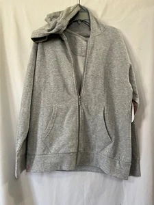 Wonder Nation Boys Full Zip Fleece Hoodie, Size XL Light Gray Heather New - Picture 1 of 3