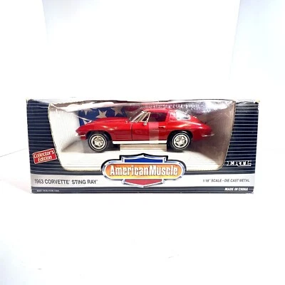 Chevrolet Corvette Sting Ray 1963 escala 1:18 Ertl American Muscle rojo Foto 1 de 4