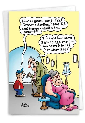 1 Tarjeta de Aniversario Divertida con Sobre - Nombre de la Abuela C6976ANG Foto 1 de 4