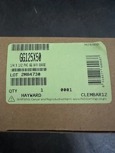 *NEW* Hayward GG225X50  1/4" x 1/2 PVC GG W/Out Gauge - Picture 1 of 5