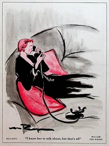 Impresión en panel de cómic de dibujos animados de William Von Rieg 1951 de la que la conozco para hablar - Imagen 1 de 1